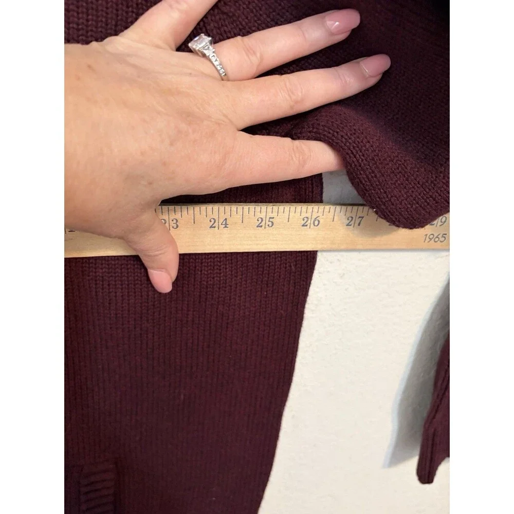 L.L. Bean Men’s XXL Burgundy Maroon Full Zip Cotton Knit Sweater Jacket Classic